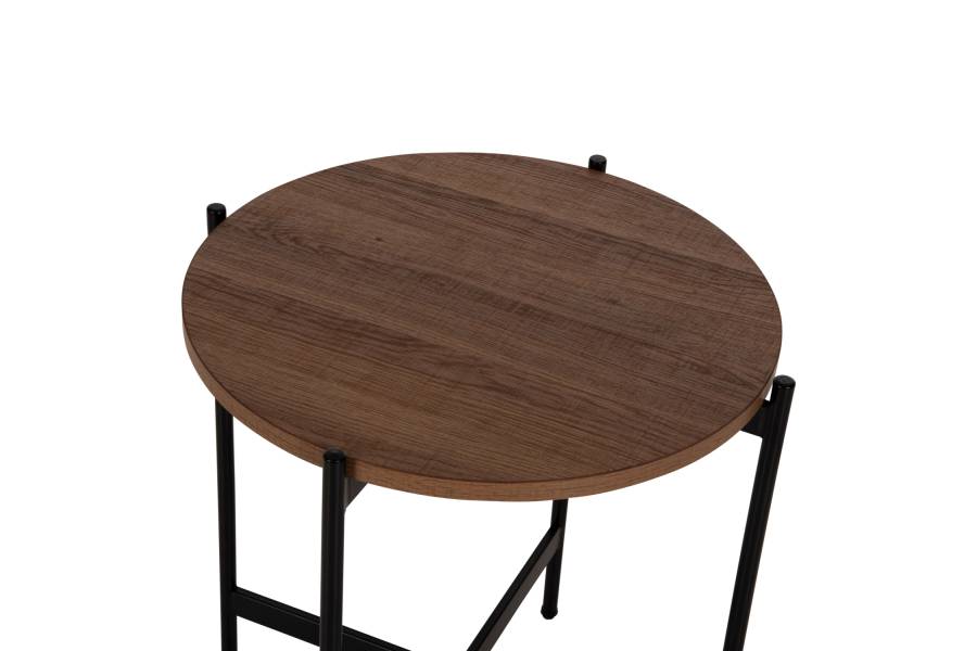 ΒΟΗΘΗΤΙΚΟ ΤΡΑΠΕΖΙ HM9589.04 MDF ΚΑΡΥΔΙ-ΜΑΥΡΗ ΜΕΤΑΛΛΙΚΗ ΒΑΣΗ Φ50x55Υεκ.