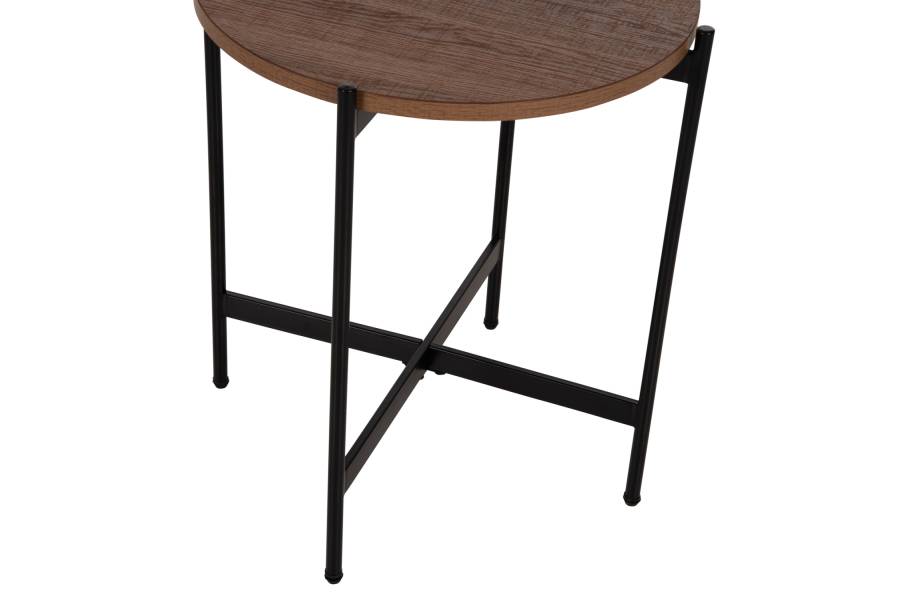 ΒΟΗΘΗΤΙΚΟ ΤΡΑΠΕΖΙ HM9589.04 MDF ΚΑΡΥΔΙ-ΜΑΥΡΗ ΜΕΤΑΛΛΙΚΗ ΒΑΣΗ Φ50x55Υεκ.