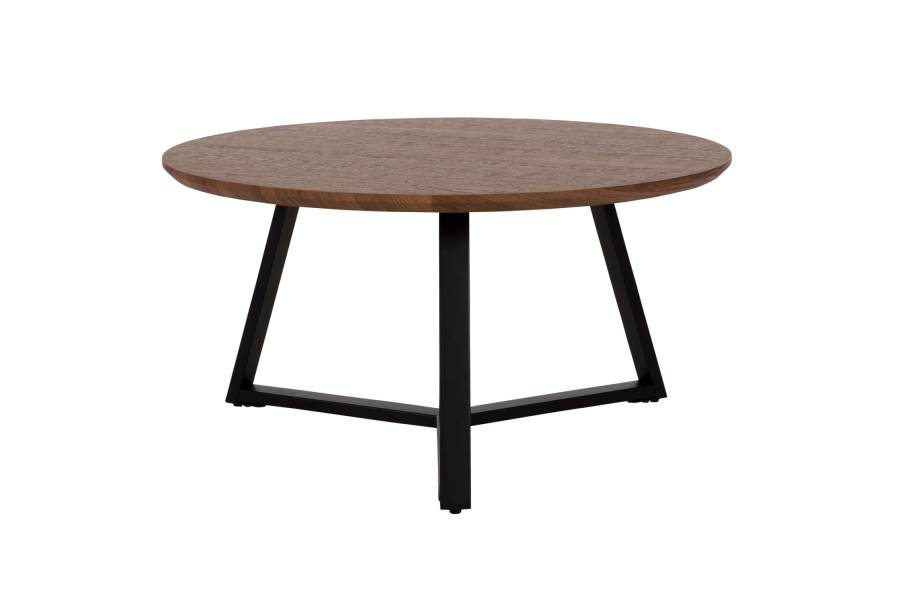 ΤΡΑΠΕΖΙ ΣΑΛΟΝΙΟΥ ΣΤΡΟΓΓΥΛΟ ROCKET HM9586.04 MDF WALNUT-ΜΑΥΡΗ ΣΑΓΡΕ ΒΑΣΗ Φ80x42Υεκ.