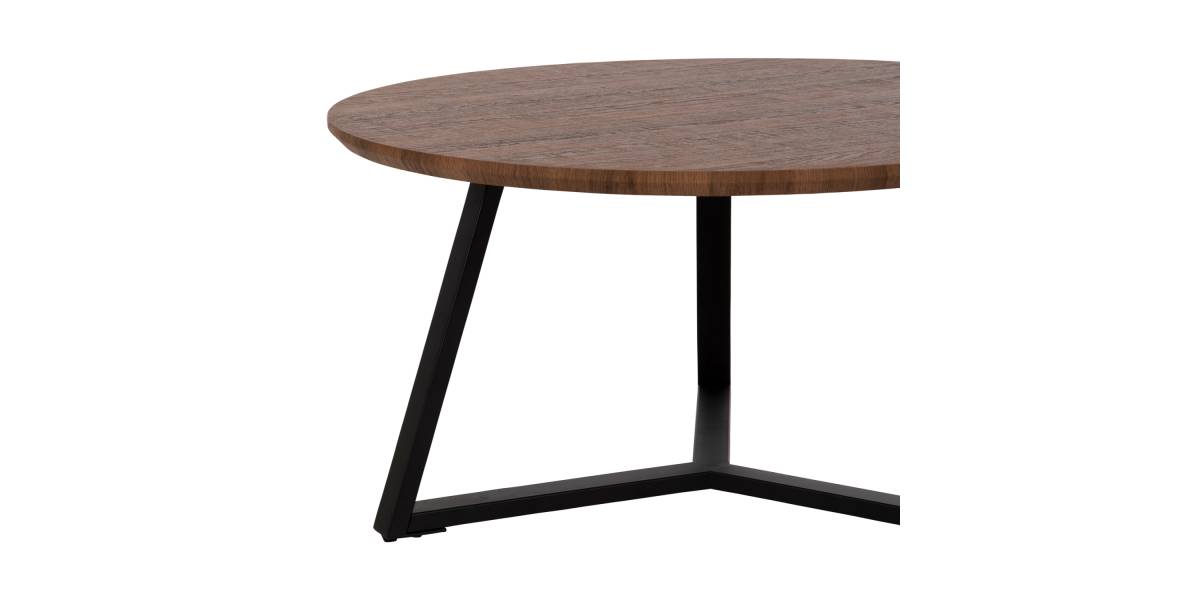 ΤΡΑΠΕΖΙ ΣΑΛΟΝΙΟΥ ΣΤΡΟΓΓΥΛΟ ROCKET HM9586.04 MDF WALNUT-ΜΑΥΡΗ ΣΑΓΡΕ ΒΑΣΗ Φ80x42Υεκ.