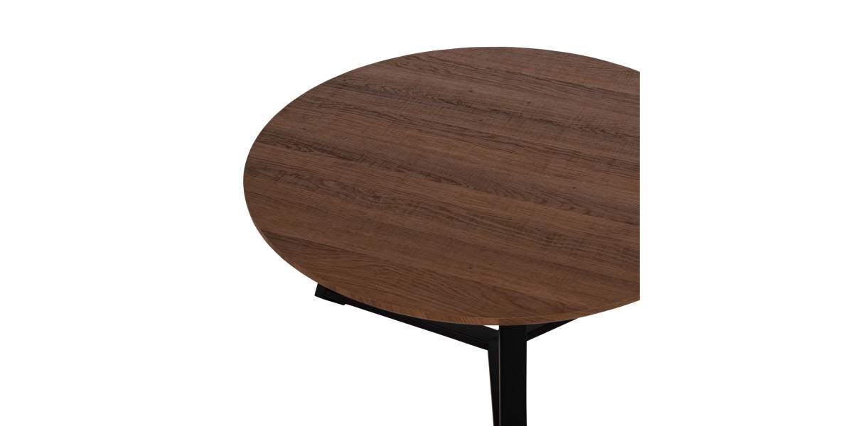 ΤΡΑΠΕΖΙ ΣΑΛΟΝΙΟΥ ΣΤΡΟΓΓΥΛΟ ROCKET HM9586.04 MDF WALNUT-ΜΑΥΡΗ ΣΑΓΡΕ ΒΑΣΗ Φ80x42Υεκ.