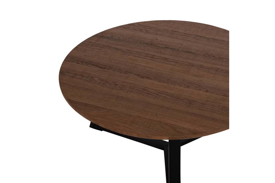 ΤΡΑΠΕΖΙ ΣΑΛΟΝΙΟΥ ΣΤΡΟΓΓΥΛΟ ROCKET HM9586.04 MDF WALNUT-ΜΑΥΡΗ ΣΑΓΡΕ ΒΑΣΗ Φ80x42Υεκ.