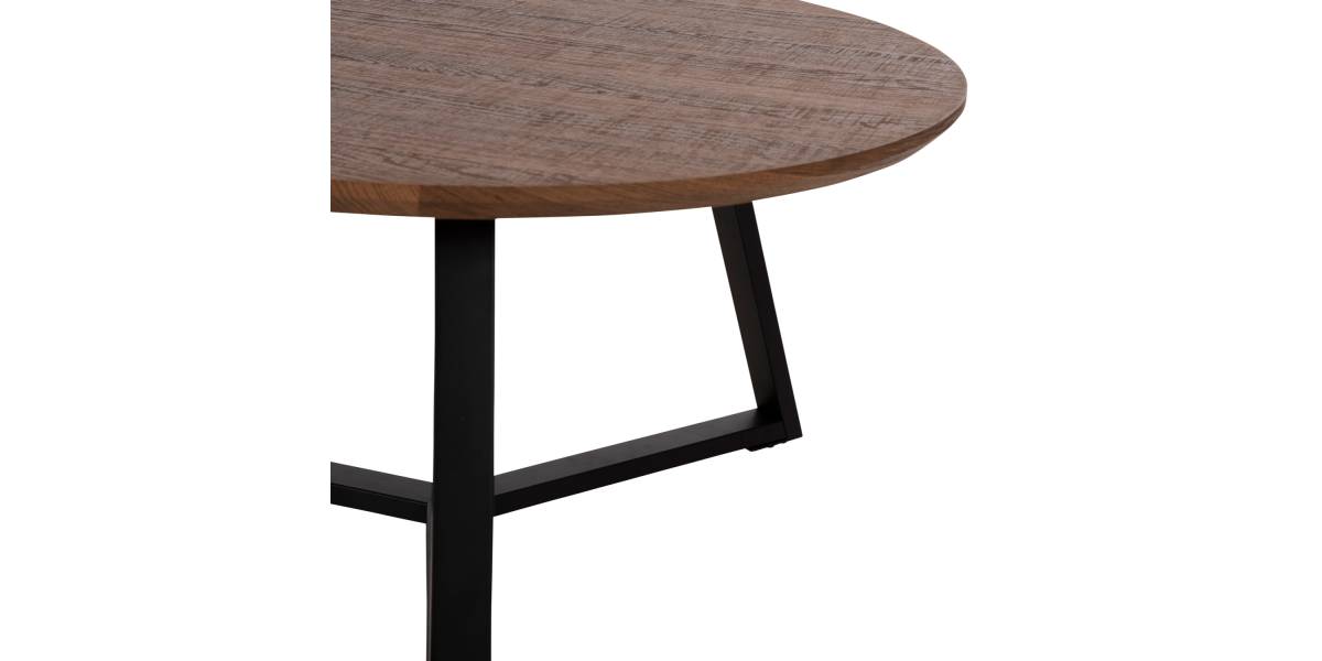 ΤΡΑΠΕΖΙ ΣΑΛΟΝΙΟΥ ΣΤΡΟΓΓΥΛΟ ROCKET HM9586.04 MDF WALNUT-ΜΑΥΡΗ ΣΑΓΡΕ ΒΑΣΗ Φ80x42Υεκ.