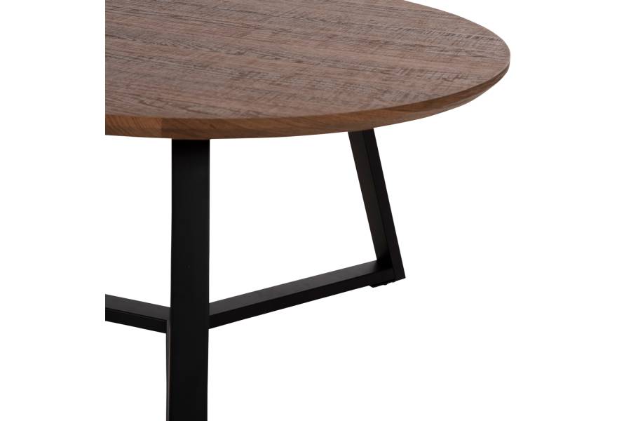 ΤΡΑΠΕΖΙ ΣΑΛΟΝΙΟΥ ΣΤΡΟΓΓΥΛΟ ROCKET HM9586.04 MDF WALNUT-ΜΑΥΡΗ ΣΑΓΡΕ ΒΑΣΗ Φ80x42Υεκ.