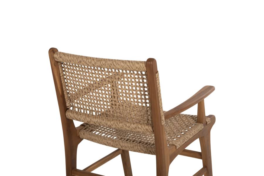 ΠΟΛΥΘΡΟΝΑ ΤΡΑΠΕΖΑΡΙΑΣ NESHA HM9385.11 ΞΥΛΟ ΤΕΑΚ ΜΕ ΣΧΟΙΝΙ ΣΕ ΦΥΣΙΚΗ ΑΠΟΧΡΩΣΗ 57.5x59x90Υ εκ.