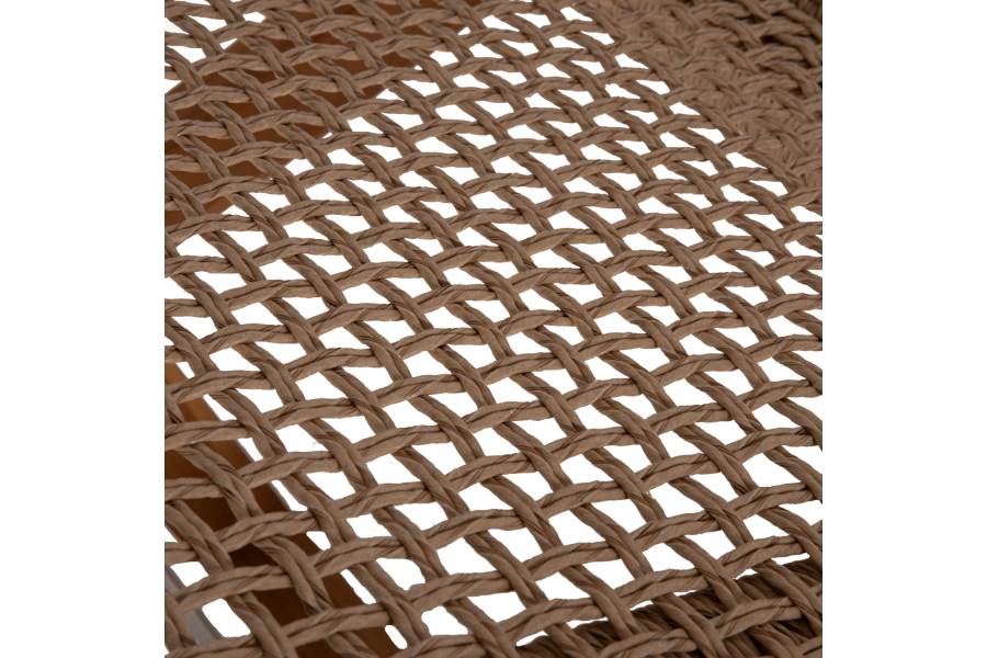 ΞΑΠΛΩΣΤΡΑ PATRON HM5993 TEAK ΞΥΛΟ ΚΑΙ ΣΧΟΙΝΙ VIRO ΣΕ ΠΛΕΞΗ WICKER 191x65x86Yεκ.