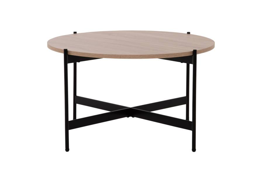 ΤΡΑΠΕΖΙ ΣΑΛΟΝΙΟΥ HM9588.03 MDF ΣΟΝΑΜΑ-ΜΑΥΡΗ ΜΕΤΑΛΛΙΚΗ ΒΑΣΗ Φ80x45Υεκ.