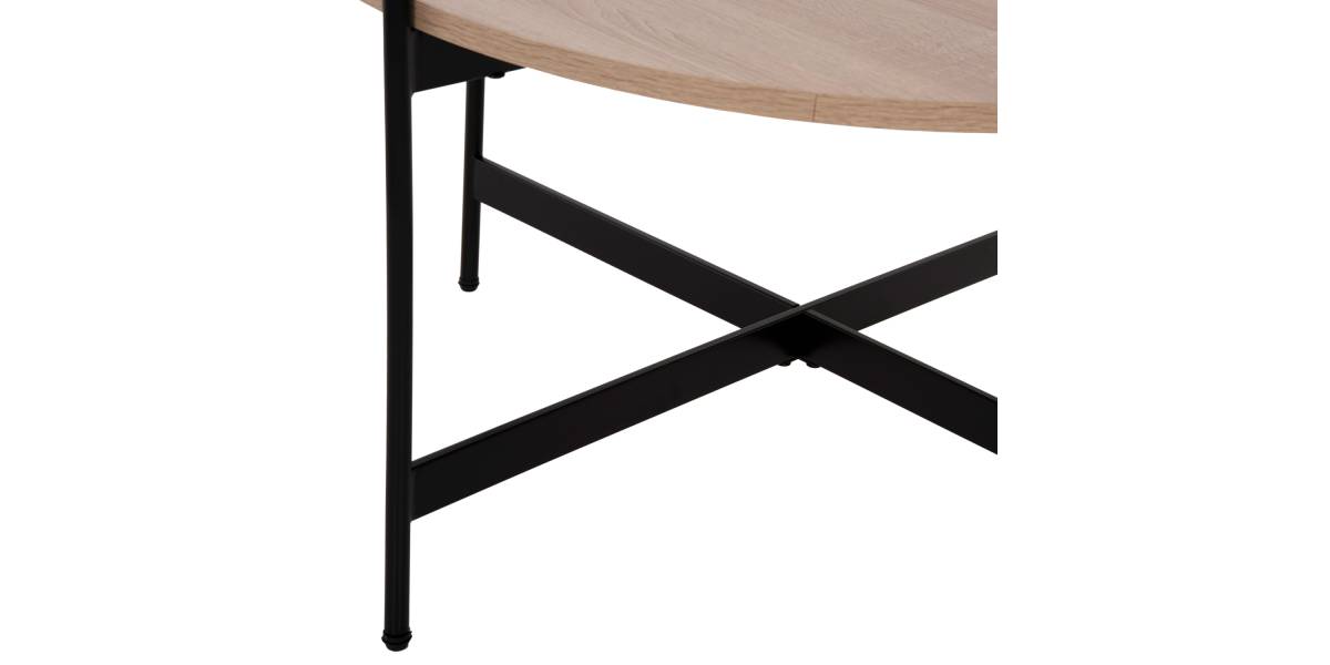 ΤΡΑΠΕΖΙ ΣΑΛΟΝΙΟΥ HM9588.03 MDF ΣΟΝΑΜΑ-ΜΑΥΡΗ ΜΕΤΑΛΛΙΚΗ ΒΑΣΗ Φ80x45Υεκ.