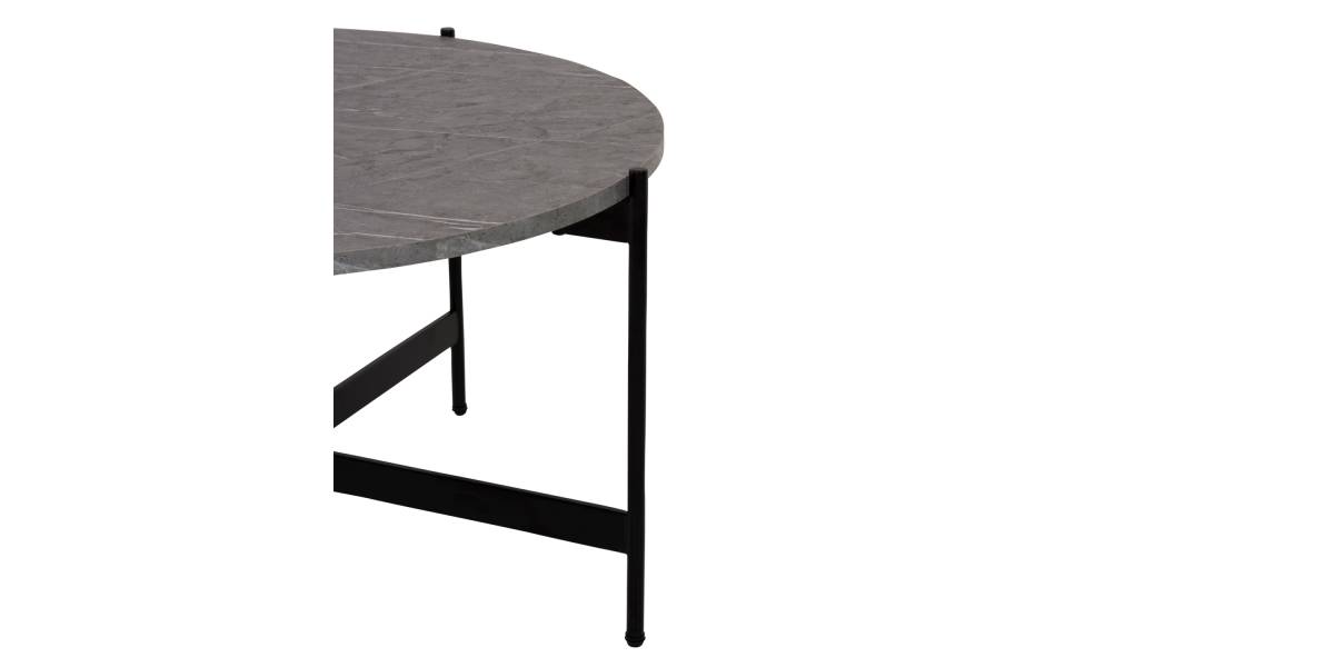 ΤΡΑΠΕΖΙ ΣΑΛΟΝΙΟΥ HM9588.02 MDF ΓΚΡΙ ΜΑΡΜΑΡΟ-ΜΑΥΡΗ ΜΕΤΑΛΛΙΚΗ ΒΑΣΗ Φ80x45Υεκ.