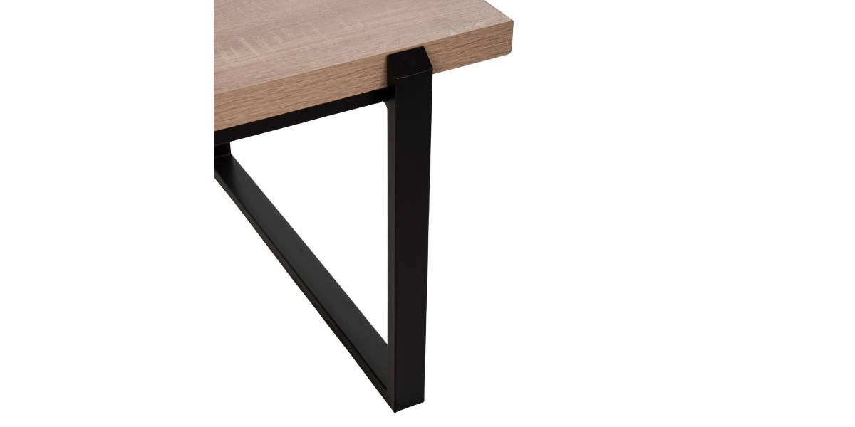 ΤΡΑΠΕΖΙ ΣΑΛΟΝΙΟΥ SHABEN HM9585.03 MDF SONOMA-ΜΑΥΡΗ ΜΕΤΑΛΛΙΚΗ ΒΑΣΗ 120x60X46Yεκ.