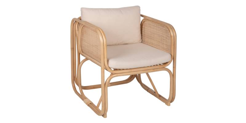 ΠΟΛΥΘΡΟΝΑ WENDY HM9816 RATTAN ΣΕ ΦΥΣΙΚΟ ΧΡΩΜΑ-ΛΕΥΚΑ ΜΑΞΙΛΑΡΙΑ 73x72x84Yεκ.