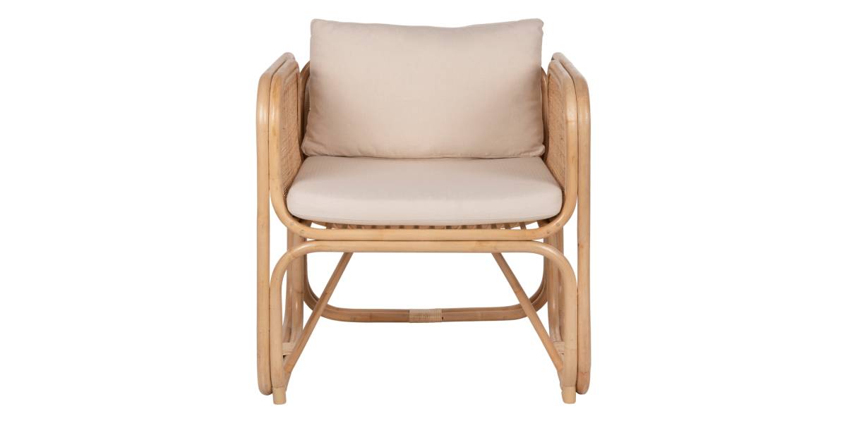 ΠΟΛΥΘΡΟΝΑ WENDY HM9816 RATTAN ΣΕ ΦΥΣΙΚΟ ΧΡΩΜΑ-ΛΕΥΚΑ ΜΑΞΙΛΑΡΙΑ 73x72x84Yεκ.