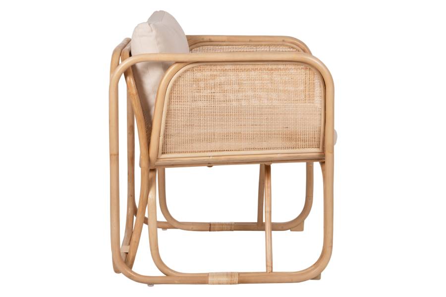 ΠΟΛΥΘΡΟΝΑ WENDY HM9816 RATTAN ΣΕ ΦΥΣΙΚΟ ΧΡΩΜΑ-ΛΕΥΚΑ ΜΑΞΙΛΑΡΙΑ 73x72x84Yεκ.