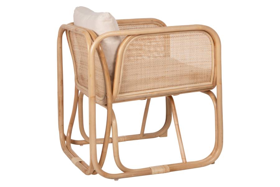 ΠΟΛΥΘΡΟΝΑ WENDY HM9816 RATTAN ΣΕ ΦΥΣΙΚΟ ΧΡΩΜΑ-ΛΕΥΚΑ ΜΑΞΙΛΑΡΙΑ 73x72x84Yεκ.