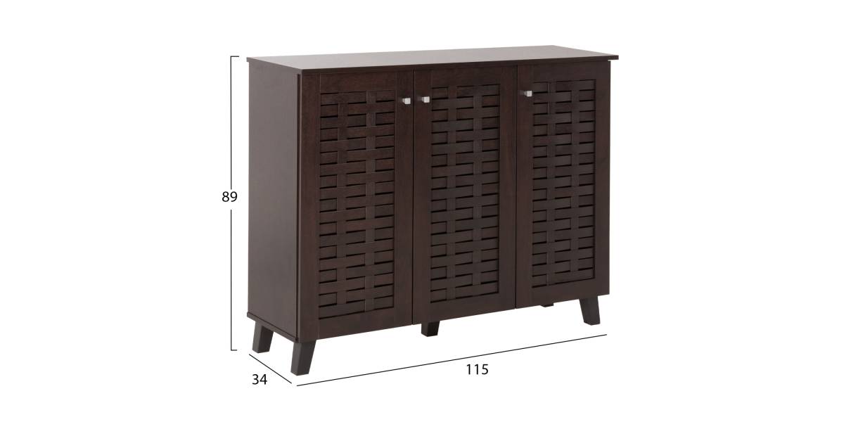 ΠΑΠΟΥΤΣΟΘΗΚΗ-ΝΤΟΥΛΑΠΙ PRODY HM9610.01 ΜΕΛΑΜΙΝΗ WENGE 3 ΠΟΡΤΕΣ 115x34x89Υεκ.