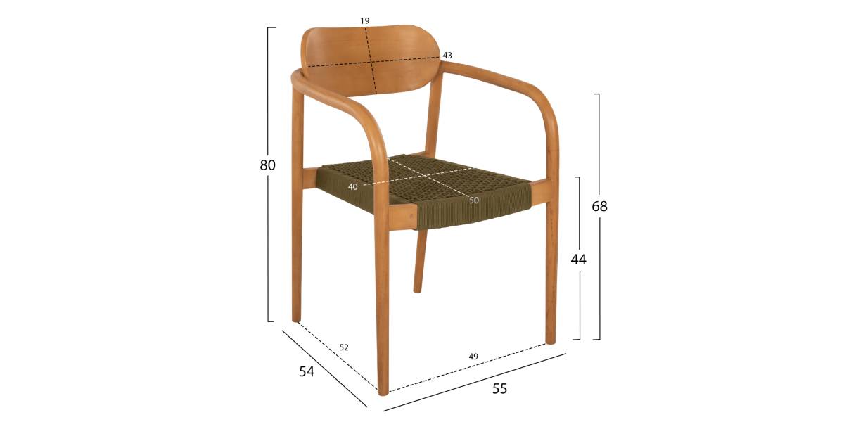 ΠΟΛΥΘΡΟΝΑ OSLO HM9636.05 ΞΥΛΟ TEAK ΦΥΣΙΚΟ & ΠΡΑΣΙΝΟ ΣΧΟΙΝΙ 55x54x80Yεκ.