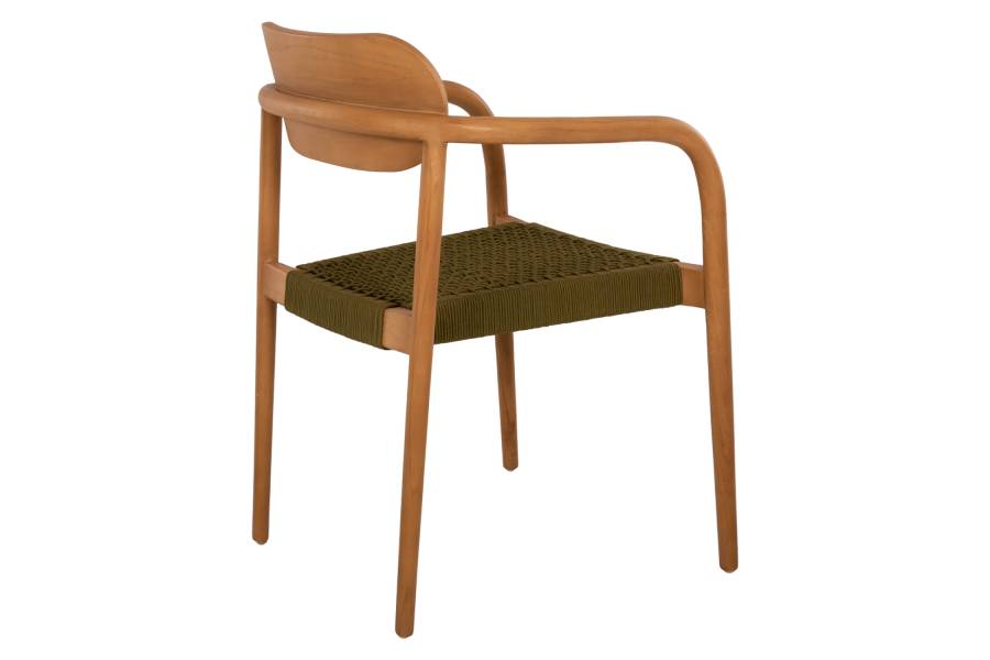ΠΟΛΥΘΡΟΝΑ OSLO HM9636.05 ΞΥΛΟ TEAK ΦΥΣΙΚΟ & ΠΡΑΣΙΝΟ ΣΧΟΙΝΙ 55x54x80Yεκ.