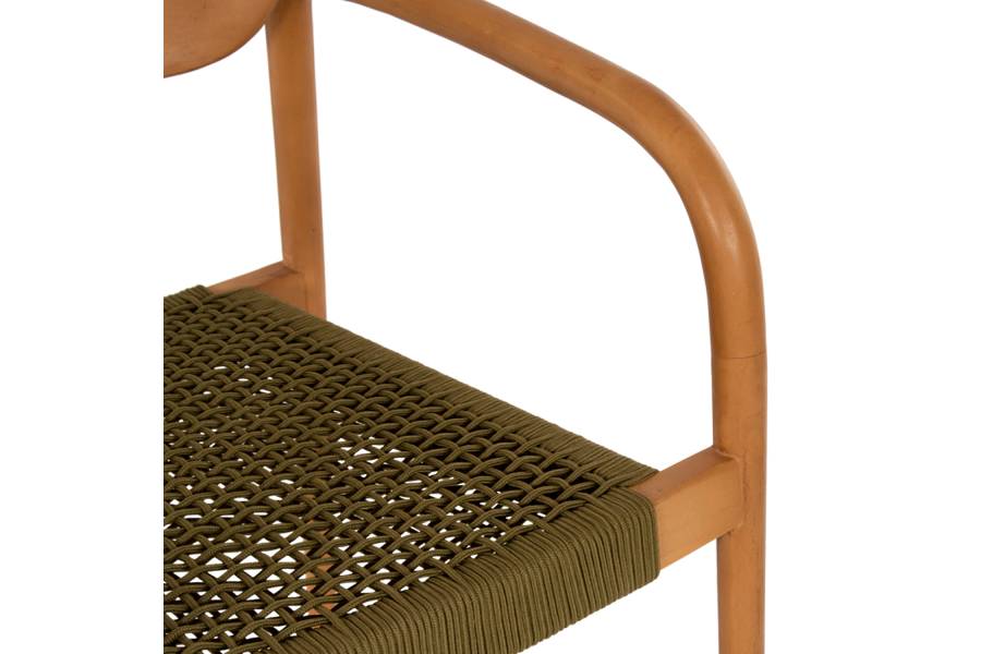 ΠΟΛΥΘΡΟΝΑ OSLO HM9636.05 ΞΥΛΟ TEAK ΦΥΣΙΚΟ & ΠΡΑΣΙΝΟ ΣΧΟΙΝΙ 55x54x80Yεκ.