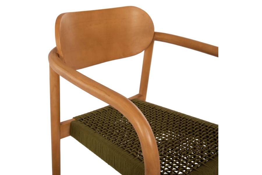 ΠΟΛΥΘΡΟΝΑ OSLO HM9636.05 ΞΥΛΟ TEAK ΦΥΣΙΚΟ & ΠΡΑΣΙΝΟ ΣΧΟΙΝΙ 55x54x80Yεκ.
