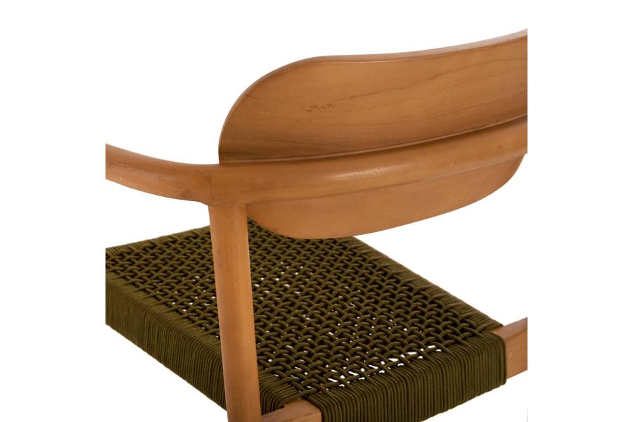 ΠΟΛΥΘΡΟΝΑ OSLO HM9636.05 ΞΥΛΟ TEAK ΦΥΣΙΚΟ & ΠΡΑΣΙΝΟ ΣΧΟΙΝΙ 55x54x80Yεκ.