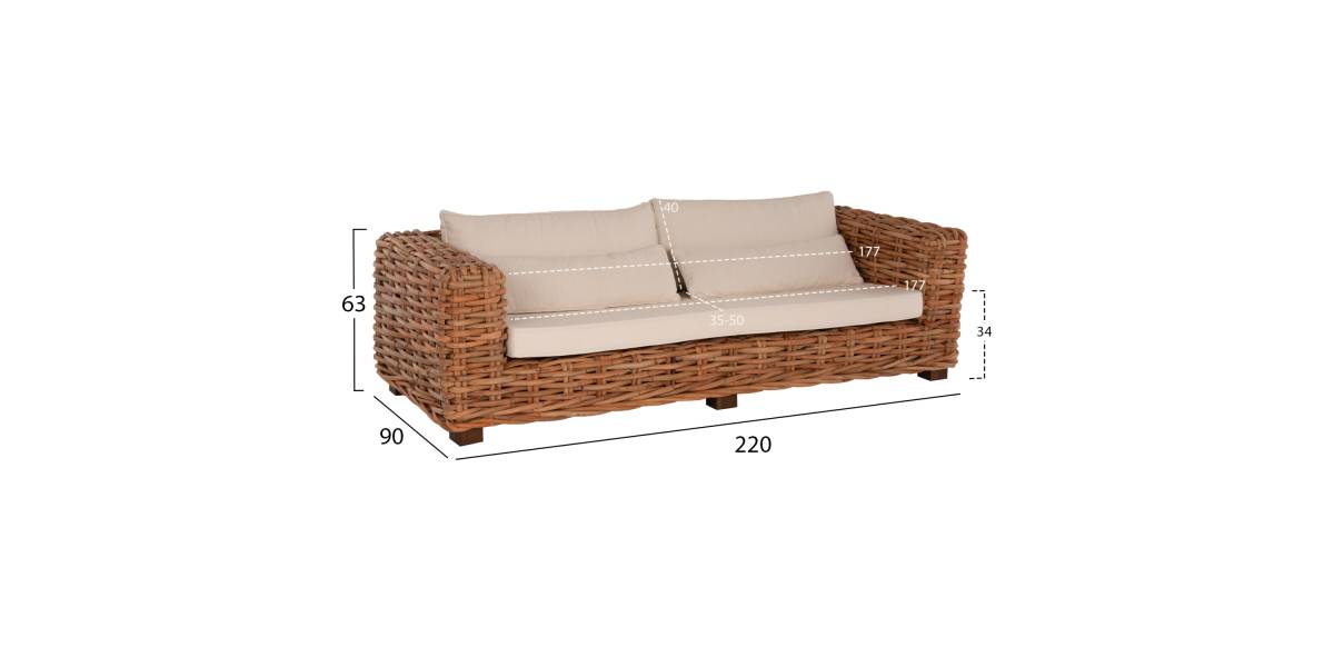 ΣΕΤ ΣΑΛΟΝΙ ΕΞ.ΧΩΡΟΥ TROPEL HM9656 4ΤΜΧ ΦΥΣΙΚΟ RATTAN-ΞΥΛΟ ΜΑΟΝΙ-ΛΕΥΚΑ ΜΑΞΙΛΑΡΙΑ