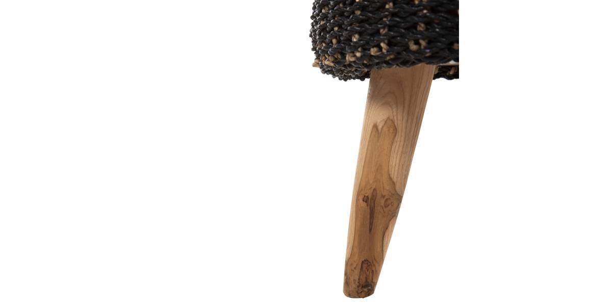 ΣΚΑΜΠΟ BEAM HM7827 ΞΥΛΟ ΤΕΑΚ ΚΑΙ SEAGRASS ΣΕ ΦΥΣΙΚΟ & ΜΑΥΡΟ Φ43x45Yεκ.
