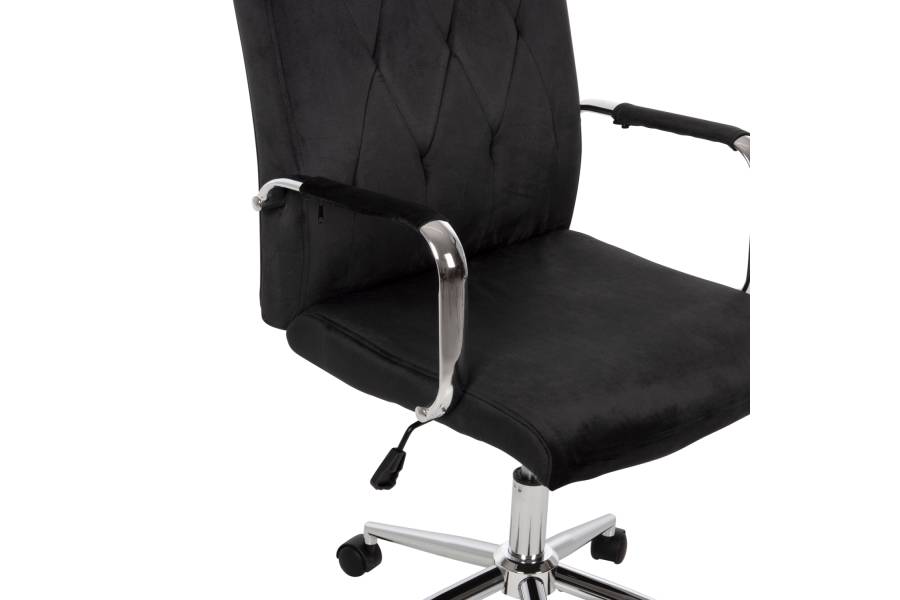 ΚΑΡΕΚΛΑ ΓΡΑΦΕΙΟΥ JOSEF HM1181.04 ΜΑΥΡΟ ΒΕΛΟΥΔΟ-INOX ΒΑΣΗ 58x61x105-113Yεκ.