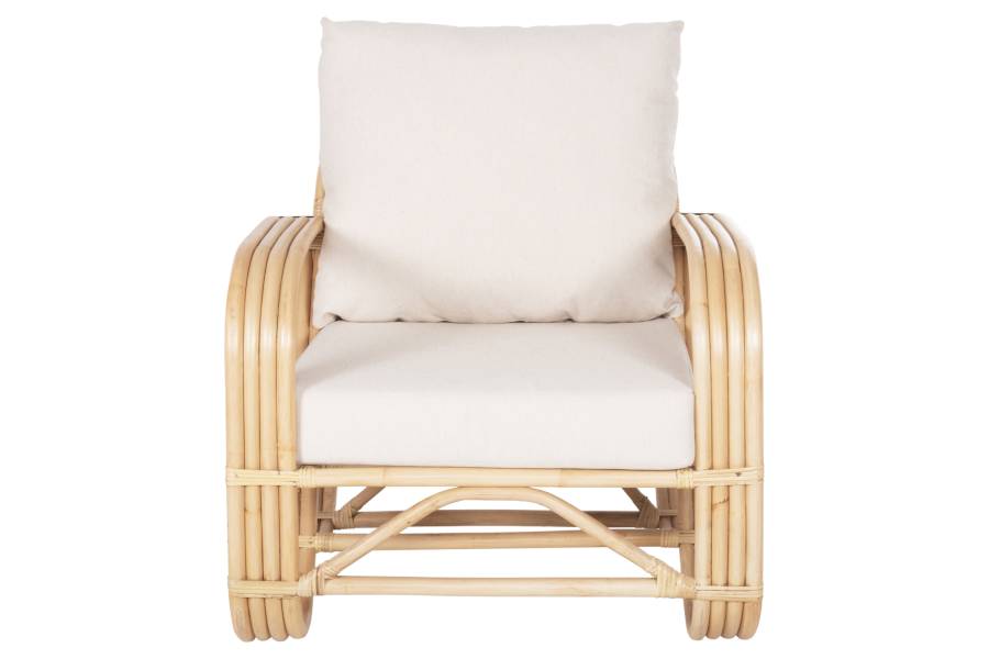 ΠΟΛΥΘΡΟΝΑ BARONESS HM9813 ΦΥΣΙΚΟ RATTAN ΚΑΙ ΛΕΥΚΑ ΜΑΞΙΛΑΡΙΑ 81x90x92Yεκ.