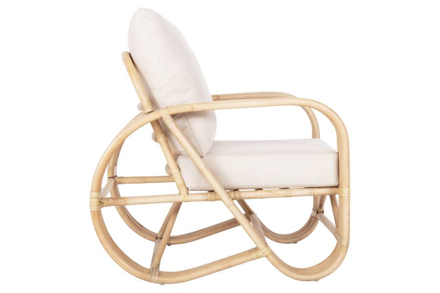 ΠΟΛΥΘΡΟΝΑ BARONESS HM9813 ΦΥΣΙΚΟ RATTAN ΚΑΙ ΛΕΥΚΑ ΜΑΞΙΛΑΡΙΑ 81x90x92Yεκ.