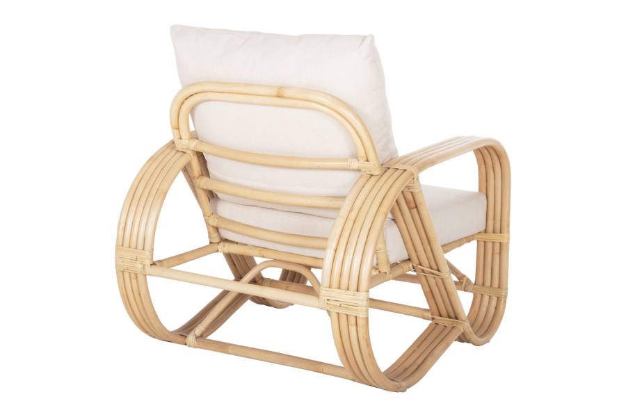 ΠΟΛΥΘΡΟΝΑ BARONESS HM9813 ΦΥΣΙΚΟ RATTAN ΚΑΙ ΛΕΥΚΑ ΜΑΞΙΛΑΡΙΑ 81x90x92Yεκ.