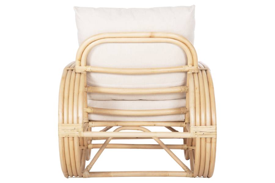 ΠΟΛΥΘΡΟΝΑ BARONESS HM9813 ΦΥΣΙΚΟ RATTAN ΚΑΙ ΛΕΥΚΑ ΜΑΞΙΛΑΡΙΑ 81x90x92Yεκ.