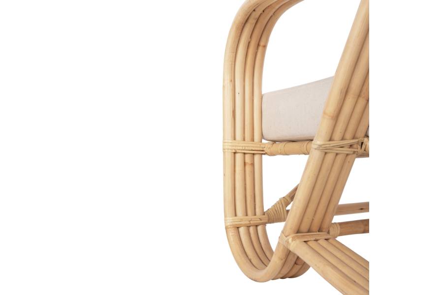 ΠΟΛΥΘΡΟΝΑ BARONESS HM9813 ΦΥΣΙΚΟ RATTAN ΚΑΙ ΛΕΥΚΑ ΜΑΞΙΛΑΡΙΑ 81x90x92Yεκ.