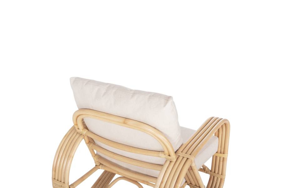 ΠΟΛΥΘΡΟΝΑ BARONESS HM9813 ΦΥΣΙΚΟ RATTAN ΚΑΙ ΛΕΥΚΑ ΜΑΞΙΛΑΡΙΑ 81x90x92Yεκ.