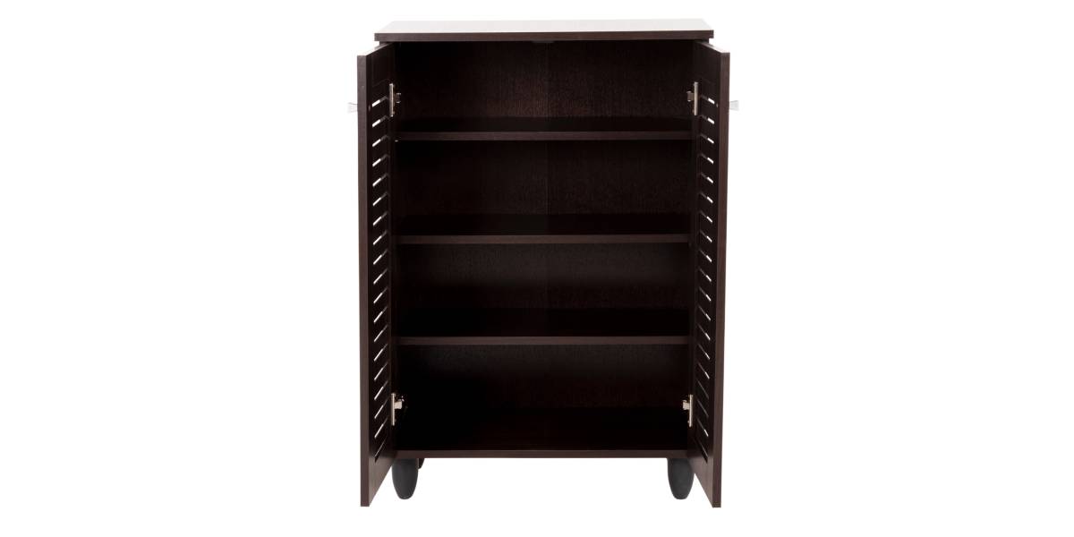 ΠΑΠΟΥΤΣΟΘΗΚΗ-ΝΤΟΥΛΑΠΑ PROLLY HM9608.01 ΜΕΛΑΜΙΝΗ WENGE-2ΠΟΡΤΕΣ-4ΡΑΦΙΑ 60x34x88Υεκ.