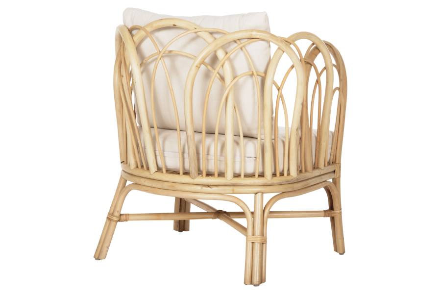 ΠΟΛΥΘΡΟΝΑ ESTOR HM9817 RATTAN ΣΕ ΦΥΣΙΚΟ-ΛΕΥΚΟ ΜΑΞΙΛΑΡΙ 78x75x92Υ εκ.