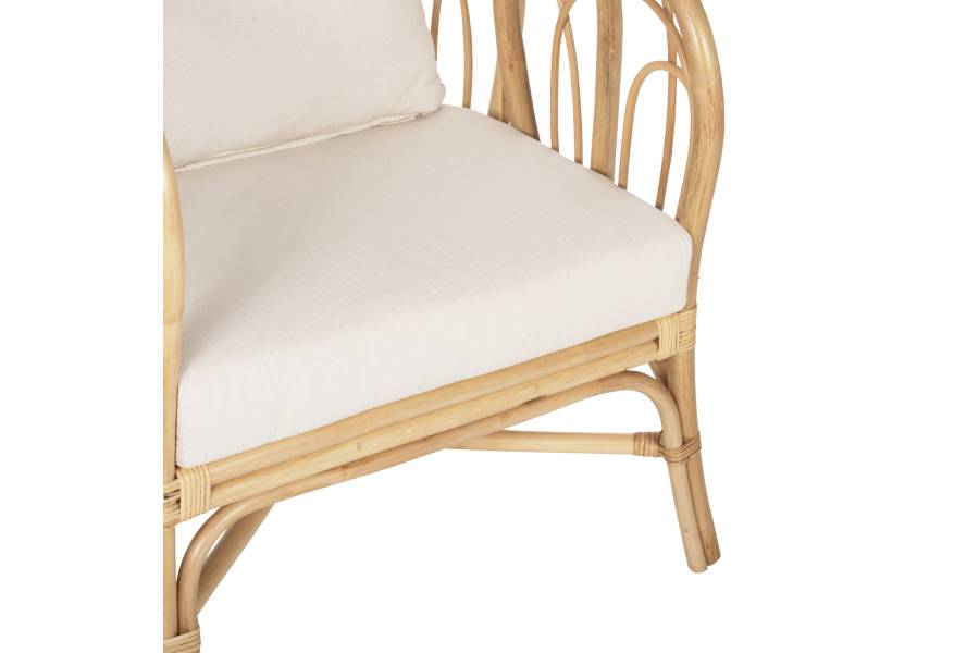 ΠΟΛΥΘΡΟΝΑ ESTOR HM9817 RATTAN ΣΕ ΦΥΣΙΚΟ-ΛΕΥΚΟ ΜΑΞΙΛΑΡΙ 78x75x92Υ εκ.