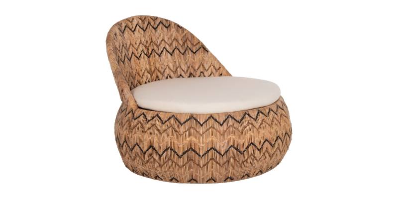 ΠΟΛΥΘΡΟΝΑ ΣΤΡΟΓΓΥΛΗ LADLON HM5992 RATTAN ΦΥΣΙΚΟ-ΕΚΡΟΥ ΜΑΞΙΛΑΡΙ 97x97x76Υεκ.