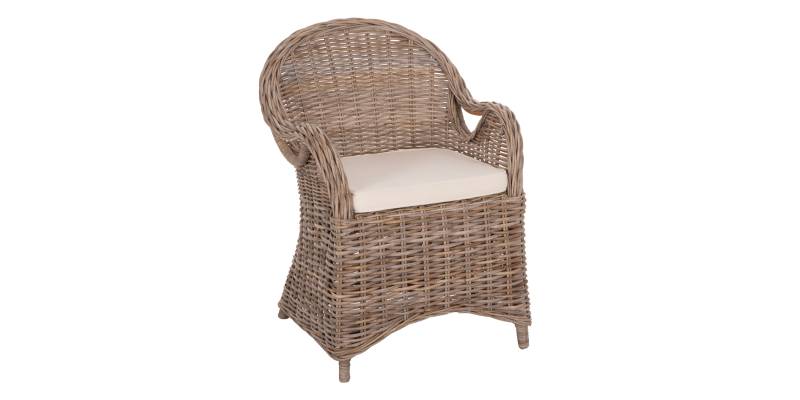 ΠΟΛΥΘΡΟΝΑ ΜΕ ΕΚΡΟΥ ΜΑΞΙΛΑΡΙ KEYLA HM9536 ΚΑΦΕ RATTAN 63x65x87Υεκ.