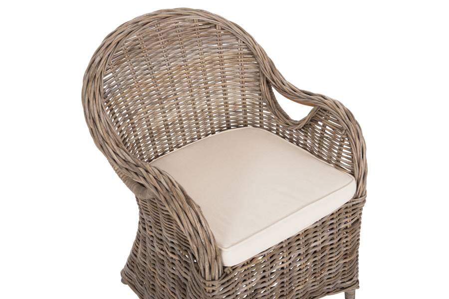 ΠΟΛΥΘΡΟΝΑ ΜΕ ΕΚΡΟΥ ΜΑΞΙΛΑΡΙ KEYLA HM9536 ΚΑΦΕ RATTAN 63x65x87Υεκ.