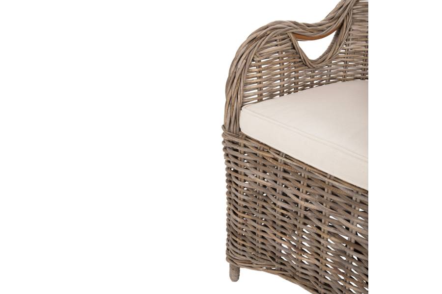 ΠΟΛΥΘΡΟΝΑ ΜΕ ΕΚΡΟΥ ΜΑΞΙΛΑΡΙ KEYLA HM9536 ΚΑΦΕ RATTAN 63x65x87Υεκ.
