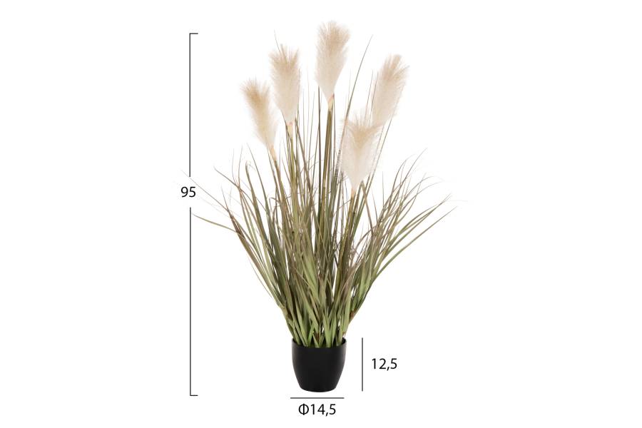 ΔΙΑΚΟΣΜΗΤΙΚΟ ΣΥΝΘΕΤΙΚΟ ΦΥΤΟ ΗΜ4014 GRASS + ΦΤΕΡΑ ΣΕ ΓΛΑΣΤΡΑ Φ14,5x12,5-95Yεκ.