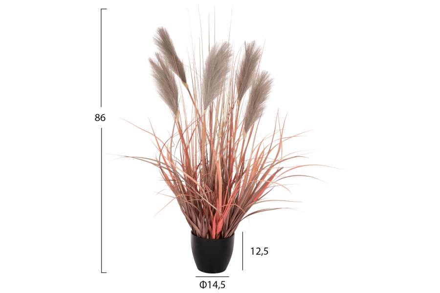 ΔΙΑΚΟΣΜΗΤΙΚΟ ΣΥΝΘΕΤΙΚΟ ΦΥΤΟ ΣΕ ΓΛΑΣΤΡΑ GRASS+FEATHER Φ14,5x12,5-86Υ εκ. HM4015