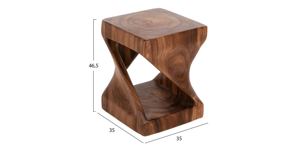 ΣΚΑΜΠΟ GEBO HM9754 ΤΕΤΡΑΓΩΝΟ ΑΠΟ ΞΥΛΟ SUAR ΣΕ ΚΑΡΥΔΙ 35x35x46,5Y εκ.