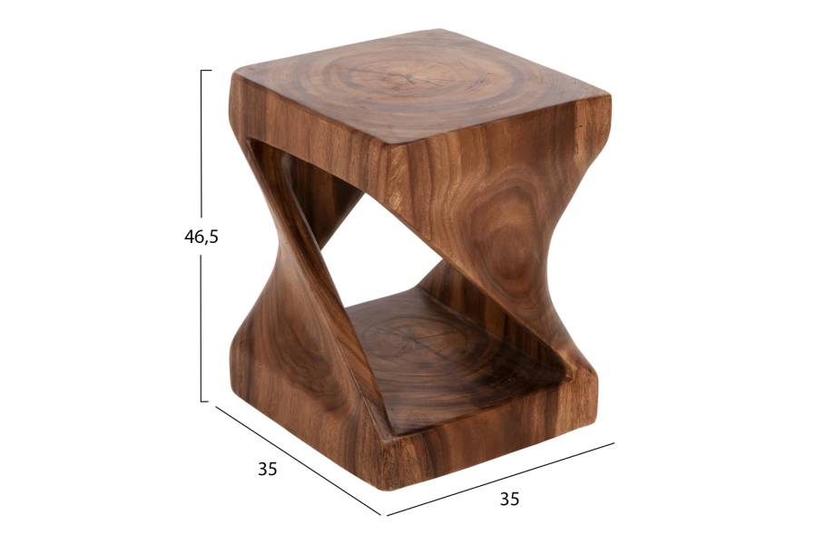 ΣΚΑΜΠΟ GEBO HM9754 ΤΕΤΡΑΓΩΝΟ ΑΠΟ ΞΥΛΟ SUAR ΣΕ ΚΑΡΥΔΙ 35x35x46,5Y εκ.