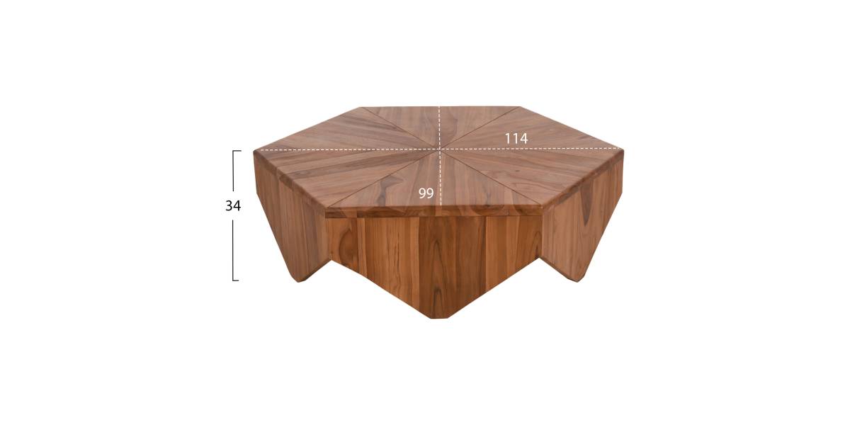ΤΡΑΠΕΖΙ ΣΑΛΟΝΙΟΥ HEXAGON HM9790 ΞΥΛΟ ΤΕΑΚ ΣΕ ΦΥΣΙΚΟ 114x99x34Yεκ.