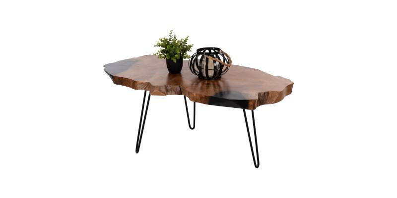 ΤΡΑΠΕΖΙ ΣΑΛΟΝΙΟΥ GLAZE HM9750 ΞΥΛΟ ΤΕΑΚ ΣΕ ΦΥΣΙΚΟ-ΜΑΥΡΑ ΜΕΤΑΛ.ΠΟΔΙΑ 110x60x48Υεκ.