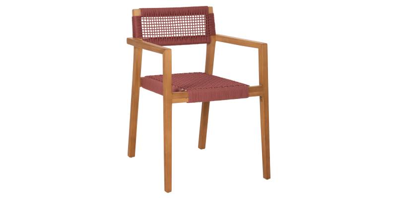ΠΟΛΥΘΡΟΝΑ CHARLOTTE HM9637.06 ΞΥΛΟ TEAK ΦΥΣΙΚΟ & ΡΟΖ ΣΧΟΙΝΙ 59x54x83Y εκ.