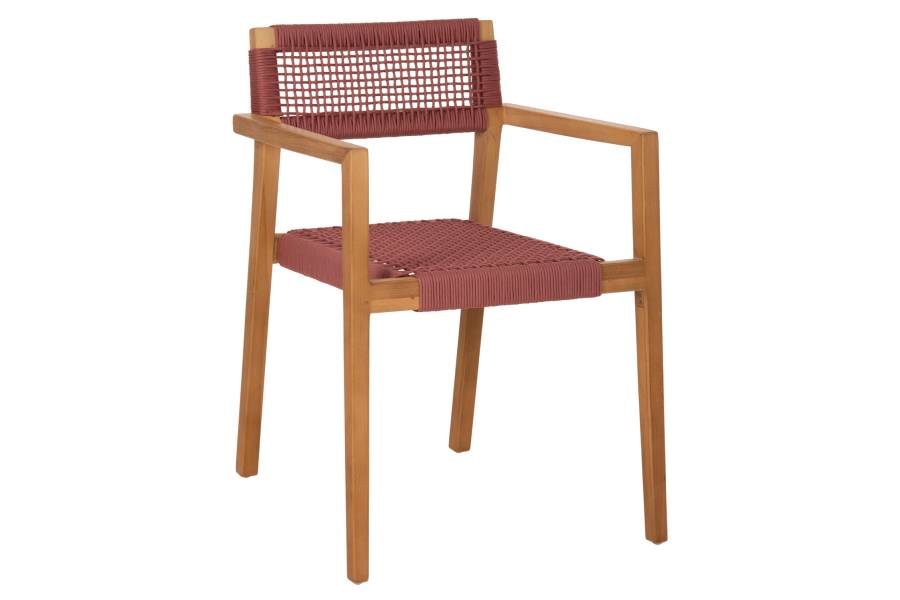 ΠΟΛΥΘΡΟΝΑ CHARLOTTE HM9637.06 ΞΥΛΟ TEAK ΦΥΣΙΚΟ & ΡΟΖ ΣΧΟΙΝΙ 59x54x83Y εκ.