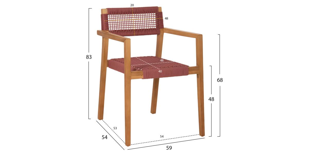 ΠΟΛΥΘΡΟΝΑ CHARLOTTE HM9637.06 ΞΥΛΟ TEAK ΦΥΣΙΚΟ & ΡΟΖ ΣΧΟΙΝΙ 59x54x83Y εκ.