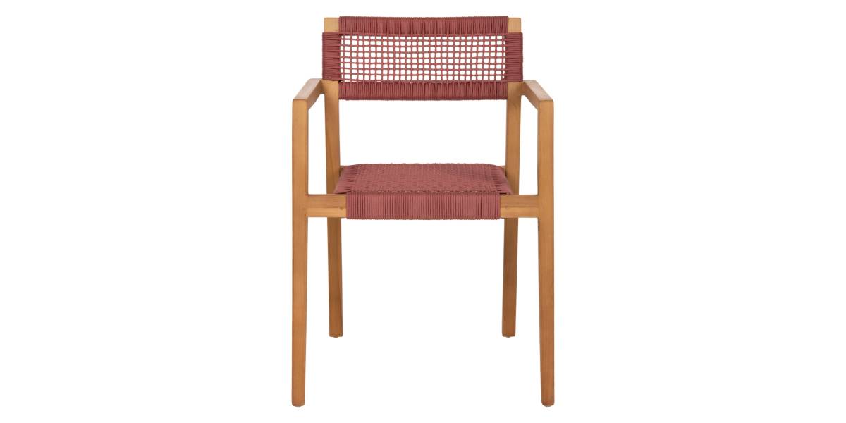 ΠΟΛΥΘΡΟΝΑ CHARLOTTE HM9637.06 ΞΥΛΟ TEAK ΦΥΣΙΚΟ & ΡΟΖ ΣΧΟΙΝΙ 59x54x83Y εκ.